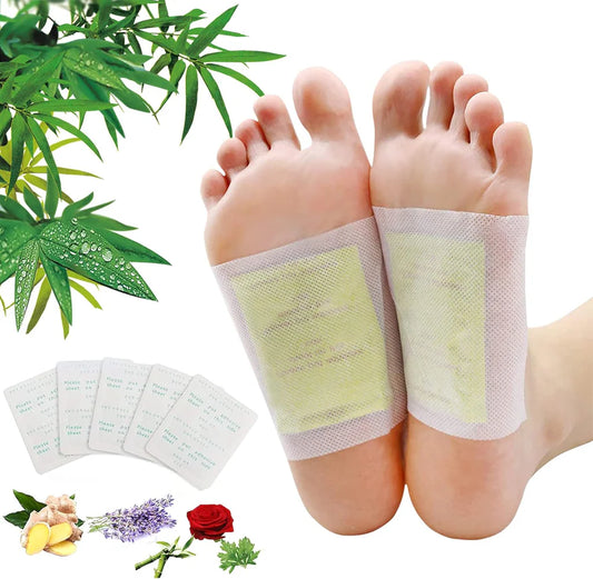 Foot patch (Pack of 2) Herbal And Gentle Ingredient Detox Foot Pads (20 pieces) Natural Ingredients for Sleep Aid Pain Relief Toxin Removal with Bamboo Vinegar and Acupoint Micro-Massage Technology