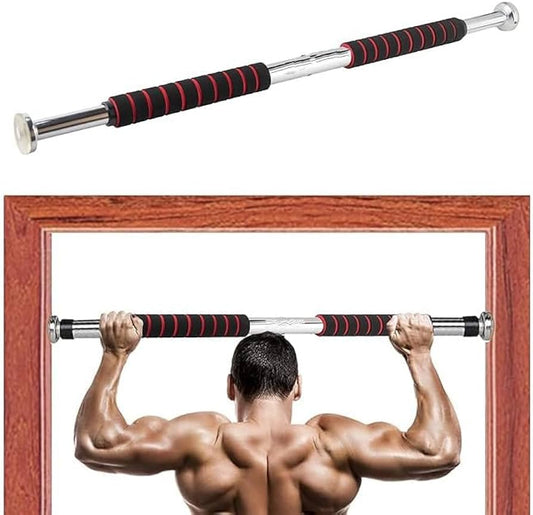 Pull Up Bars For Home Workout Chin Up Bar Gym Accessories for Men Door Way Adjustable Hanging Rod (62-100cm) Anti-skid Grip Strength Training Exercise Bar Pullup Bar