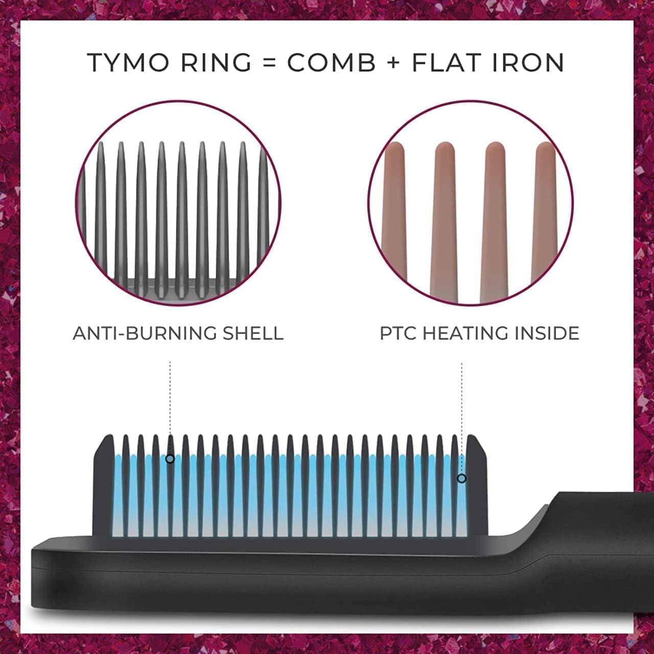 Electric Hair Straightening Comb Brush | Fast Heating Anti-Frizz Hair Styler for Smooth & Silky Hair For Men & Women