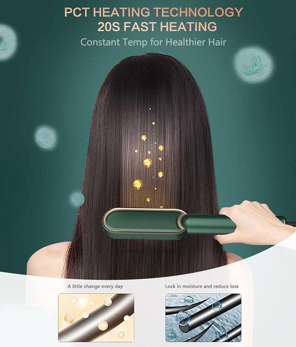 Electric Hair Straightening Comb Brush | Fast Heating Anti-Frizz Hair Styler for Smooth & Silky Hair For Men & Women