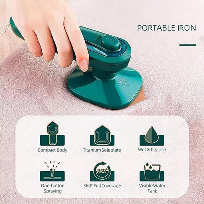 Mini Portable Handheld Steam Iron with Spray, Mini Garment Steamer for Clothes, Dry & Wet Ironing, Fast Heating Travel Iron for Home, Office & Travel