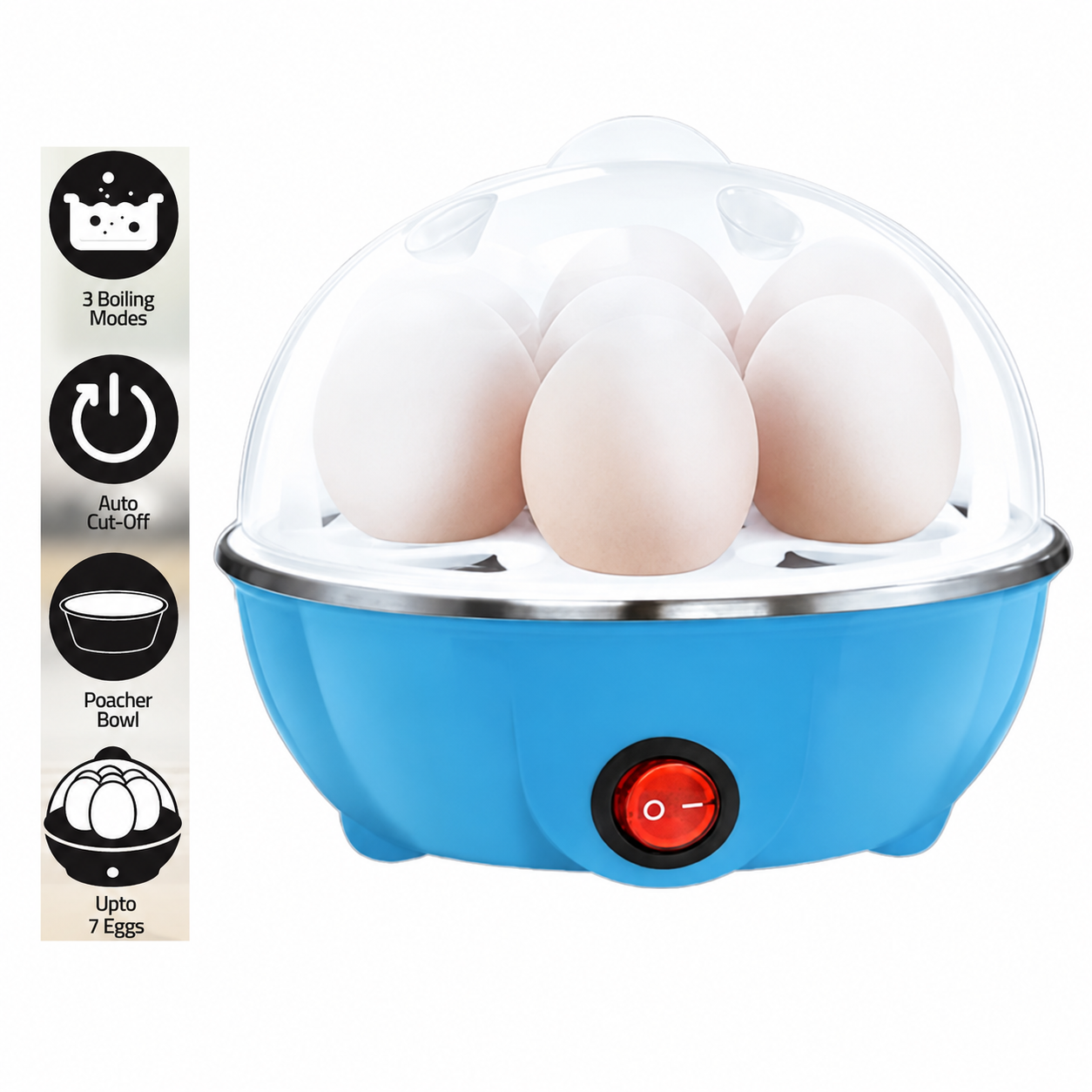 Smart Electric Egg Boiler with Auto Shut-Off | 7 Egg Capacity | Soft, Medium & Hard Boiled Eggs