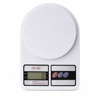 Digital Kitchen Weighing Machine Multipurpose Electronic Weight Scale with Backlit LCD Display for Measuring Food, Cake, Vegetable, Fruit (10Kg, White)