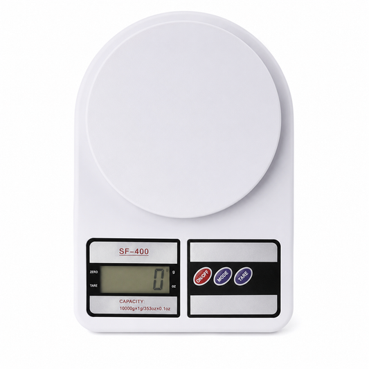 Digital Kitchen Weighing Machine Multipurpose Electronic Weight Scale with Backlit LCD Display for Measuring Food, Cake, Vegetable, Fruit (10Kg, White)