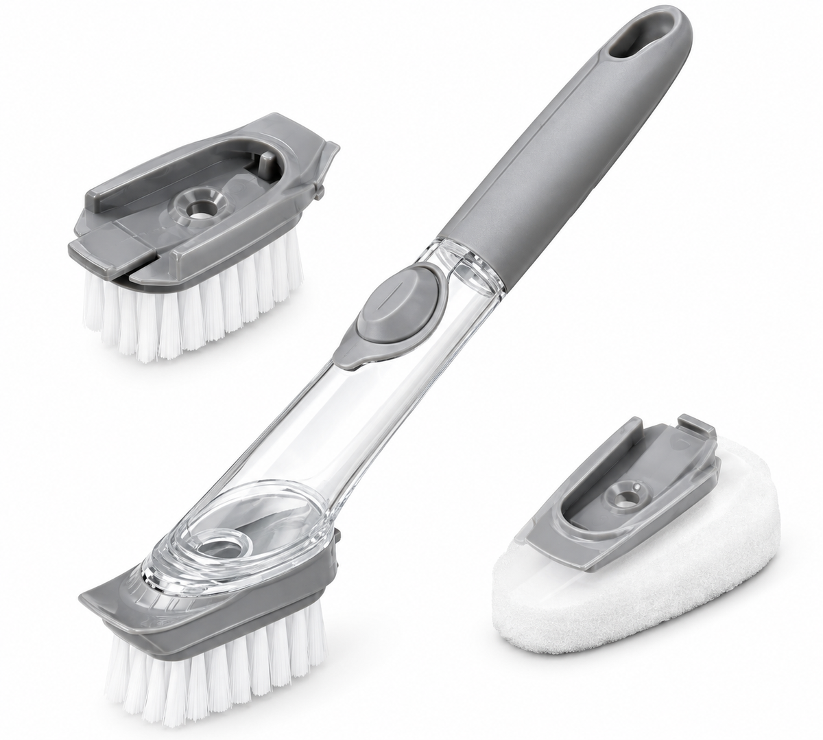 Decontamination Dish Utensil Cleaning Brush Liquid Dispenser Handle for Kitchen Long Handle with Liquid Soap Dispenser (Pack of 1)