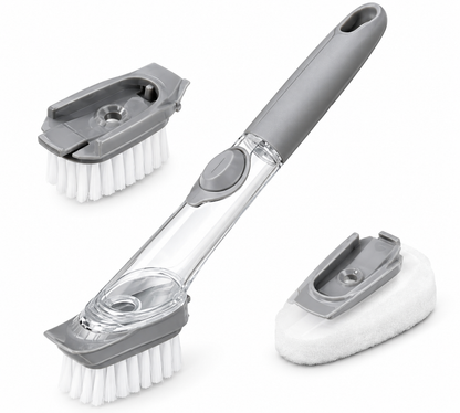 Decontamination Dish Utensil Cleaning Brush Liquid Dispenser Handle for Kitchen Long Handle with Liquid Soap Dispenser (Pack of 1)
