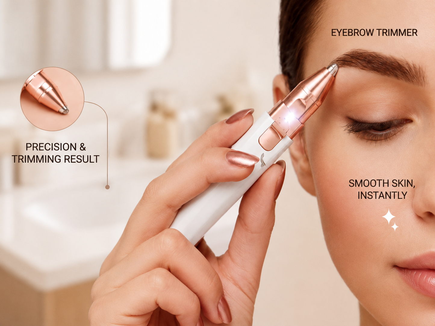 2-in-1 Rechargeable Facial Hair Remover & Eyebrow Trimmer for Women – Precision Grooming Device with Interchangeable Heads