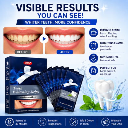 Advanced Teeth Whitening Strips – Whiter Smile in Just 30 Minutes