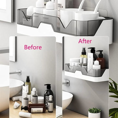 Multi-Purpose Wall Mounted Bathroom & Kitchen Organizer Shelf With Drain Design
