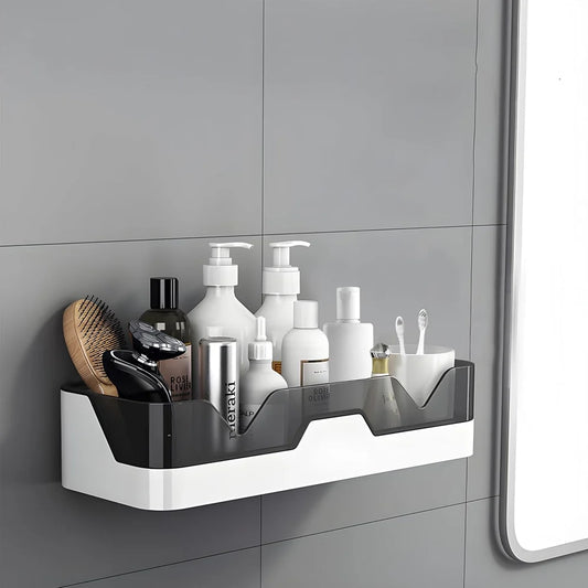 Multi-Purpose Wall Mounted Bathroom & Kitchen Organizer Shelf With Drain Design